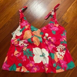 Floral Red Women's Top